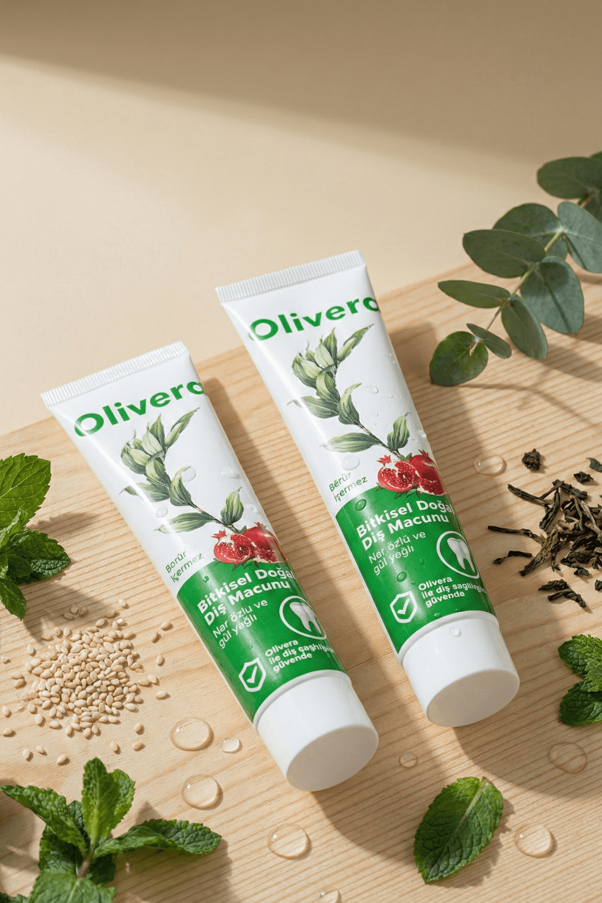 Olivera Doğal Diş Macunu - Florürsüz Gül Özlü Bitkisel Ağız Bakımı 75 ml thumbnail 2