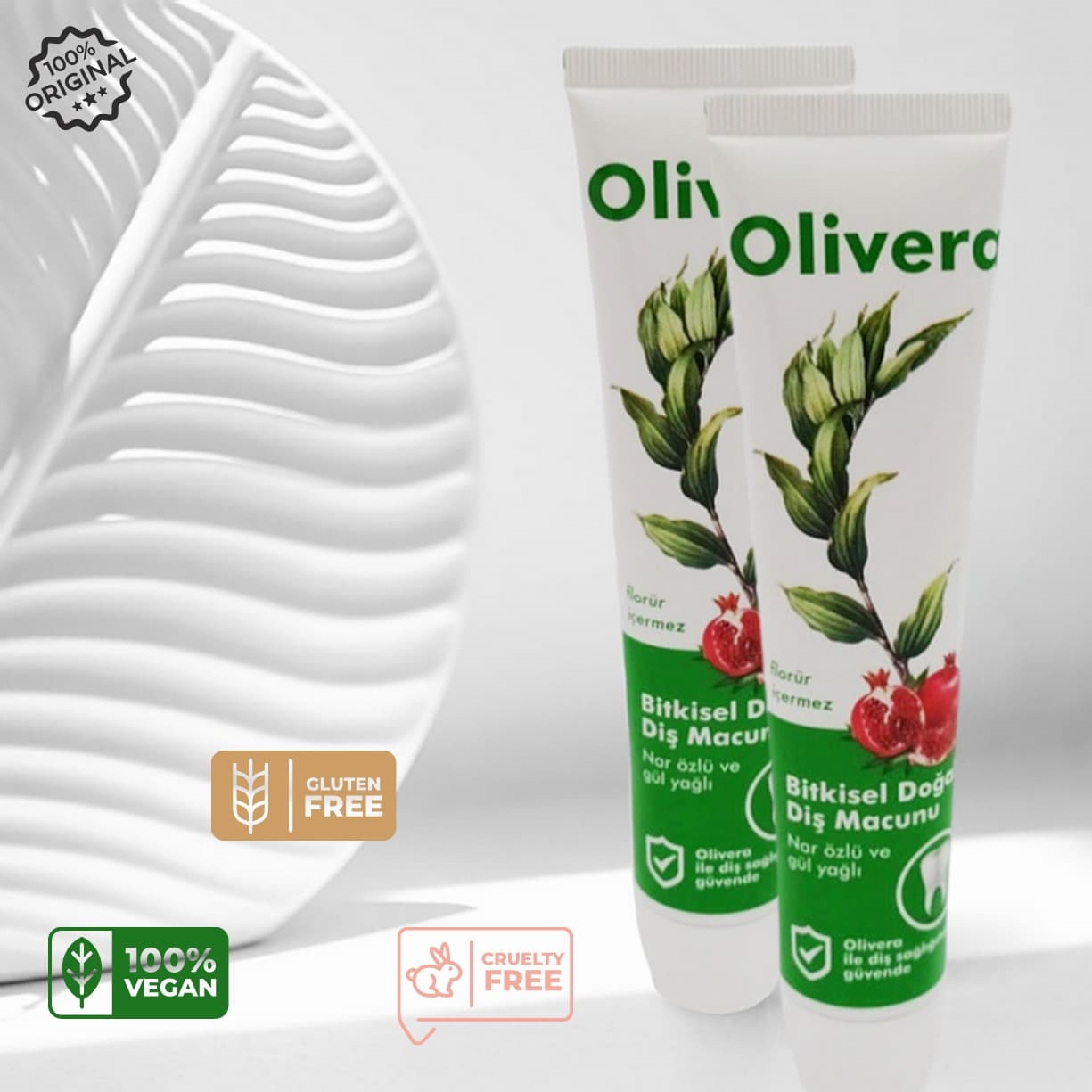 Olivera Doğal Diş Macunu - Florürsüz Gül Özlü Bitkisel Ağız Bakımı 75 ml thumbnail 3
