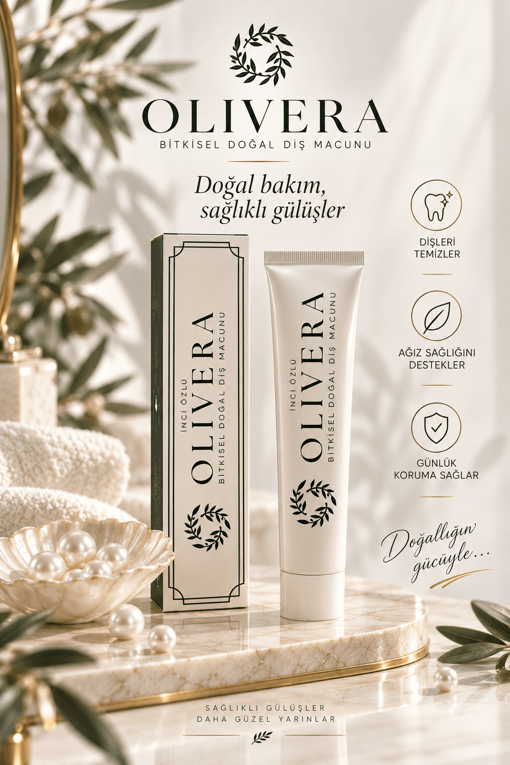 Olivera Doğal Diş Macunu – Florürsüz İnci Özlü Bitkisel Ağız Bakımı 75 Ml thumbnail 2